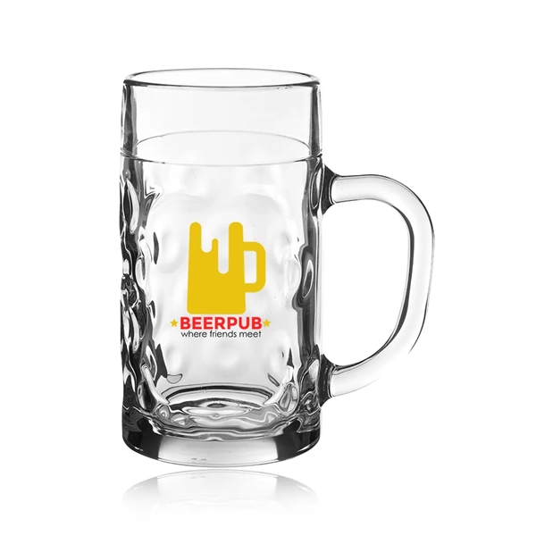 1 liter Oktoberfest-inspired glass beer mug with hick handle and dimpled... from ASI 39552 BEL Promo