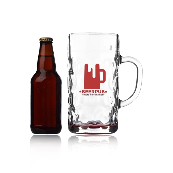 1 liter Oktoberfest-inspired glass beer mug with hick handle and dimpled... from ASI 39552 BEL Promo