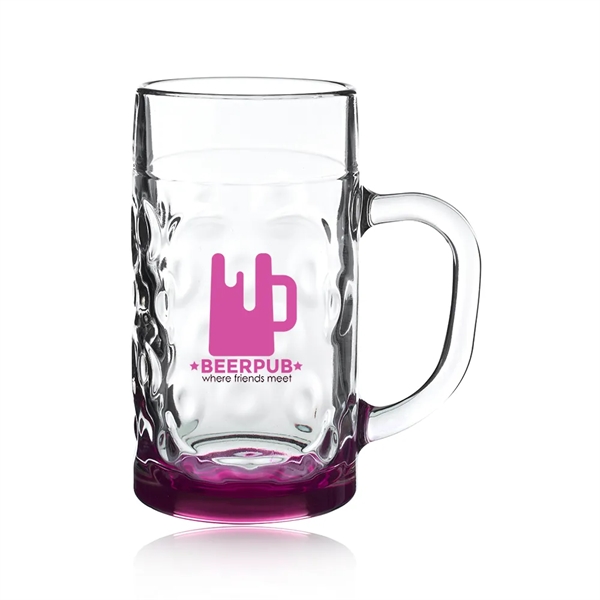 1 liter Oktoberfest-inspired glass beer mug with hick handle and dimpled... from ASI 39552 BEL Promo