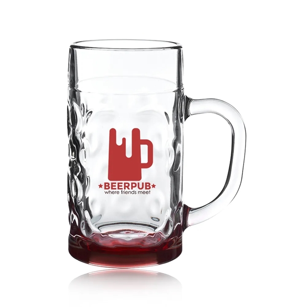1 liter Oktoberfest-inspired glass beer mug with hick handle and dimpled... from ASI 39552 BEL Promo