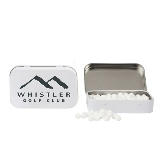 Rectangular Tin with Golf Ball Shaped Mints... from ASI 44900 NC Custom (CI/Lanco) / Chocolate Inn