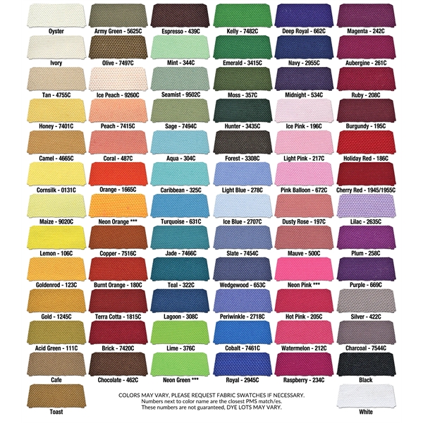 Non-Printed/Blank 15ft Table Wrap Skirt. Skirting clips included!... from ASI 94105 Visual Textile Resource