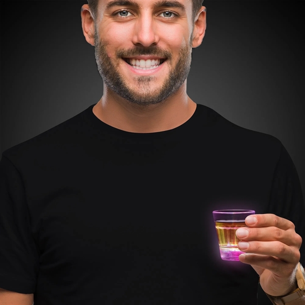 2 ounce acrylic plastic LED light up shot glasses with three... from ASI 42016 Brighter Promotions Inc