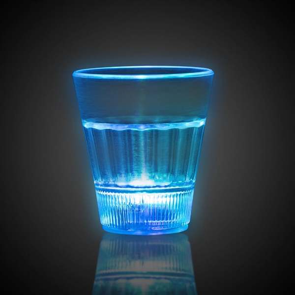 2 ounce acrylic plastic LED light up shot glasses with three... from ASI 42016 Brighter Promotions Inc