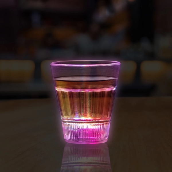 2 ounce acrylic plastic LED light up shot glasses with three... from ASI 42016 Brighter Promotions Inc