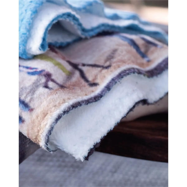 50" x 60" throw blanket that provides an edge-to-edge printing in... from ASI 91605 Towel Specialties / Cobblestone Mills