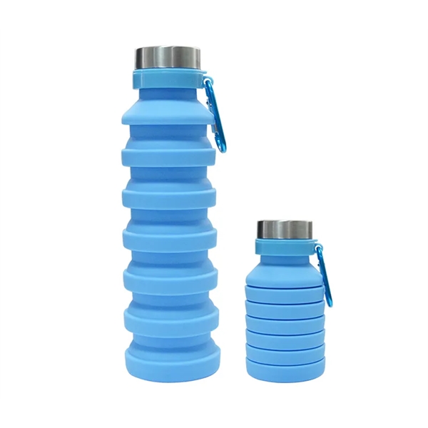 16.9 ounce collapsible silicone bottle and carabiner clip plus 1 color... from ASI 37218 Athena Promo (tm)