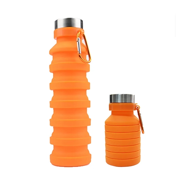 16.9 ounce collapsible silicone bottle and carabiner clip plus 1 color... from ASI 37218 Athena Promo (tm)
