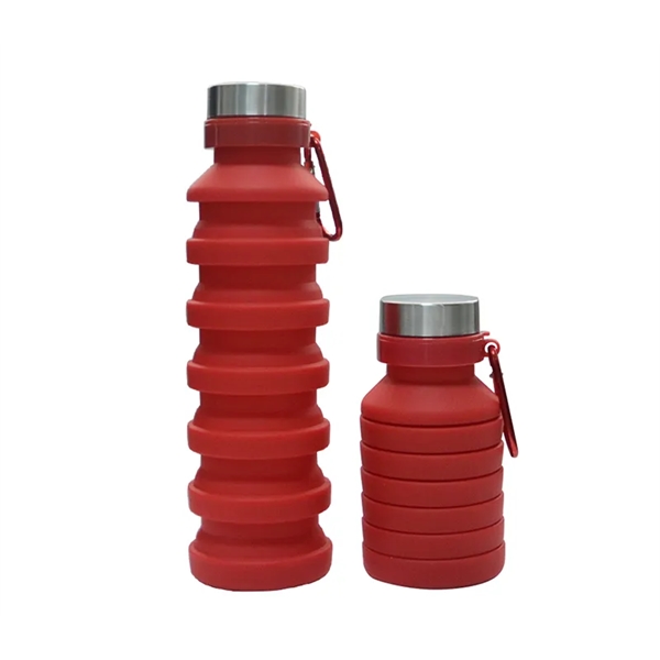 16.9 ounce collapsible silicone bottle and carabiner clip plus 1 color... from ASI 37218 Athena Promo (tm)