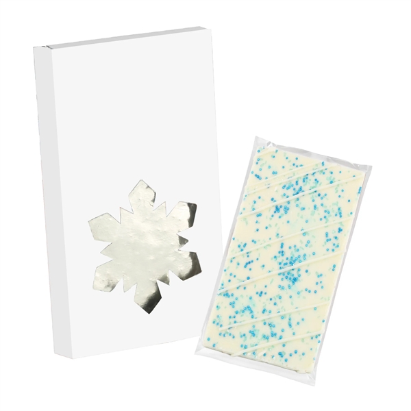 4CP Snowflake Window Box with White Chocolate w/ Blue Sugar Crystals,... from ASI 71685 Midnite Snax®