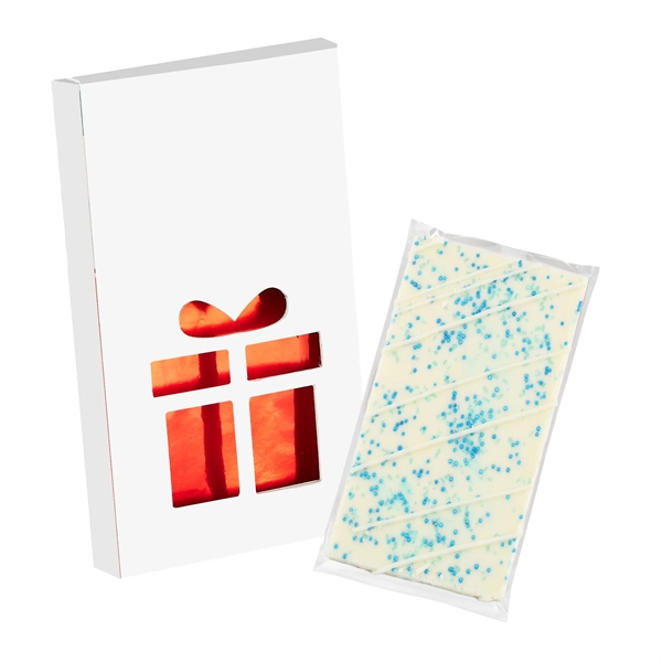 4CP Gift Window Box with White Chocolate w/ Blue Sugar Crystals,... from ASI 71685 Midnite Snax®