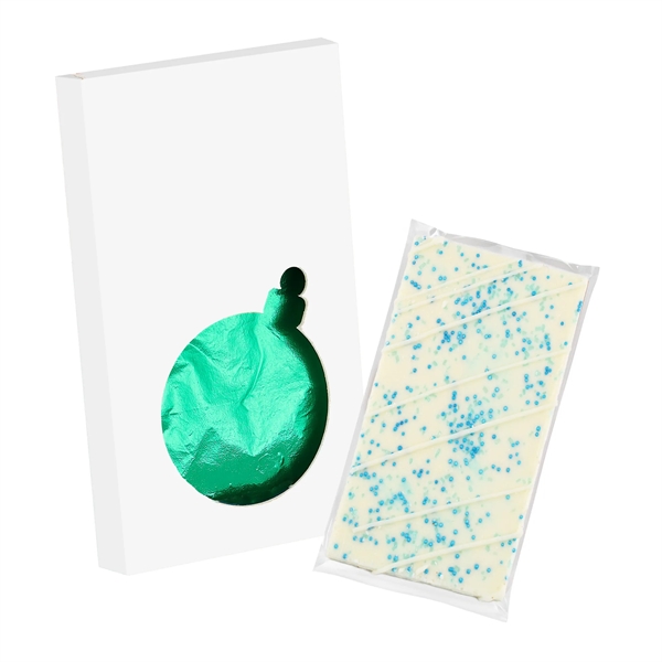 4CP Ornament Window Box with White Chocolate w/ Blue Sugar Crystals,... from ASI 71685 Midnite Snax®