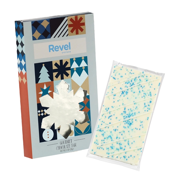 4CP Snowflake Window Box with White Chocolate w/ Blue Sugar Crystals,... from ASI 71685 Midnite Snax®