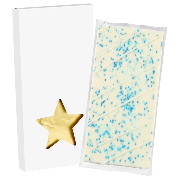 4CP Star Window Box with White Chocolate w/ Blue Sugar Crystals,... from ASI 71685 Midnite Snax®