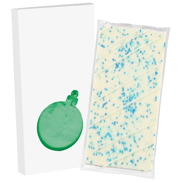 4CP Ornament Window Box with White Chocolate w/ Blue Sugar Crystals,... from ASI 71685 Midnite Snax®