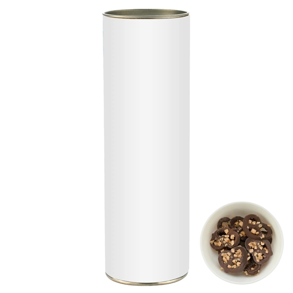 8 inch Gift Tube with Chocolate Pretzels - Milk Chocolate Pretzels... from ASI 71685 Midnite Snax®