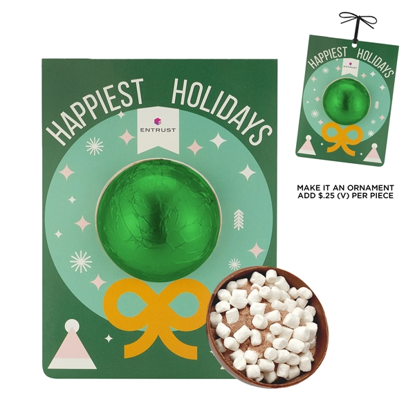 Holiday Mega Hot Chocolate Bomb Billboard Card - Wreath with Green... from ASI 71685 Midnite Snax®