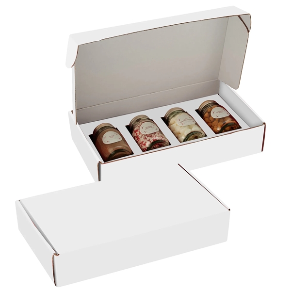 Hot Cocoa Gift Set-4 Mini Glass Mason Jars filled w/ Hot... from ASI 71685 Midnite Snax®