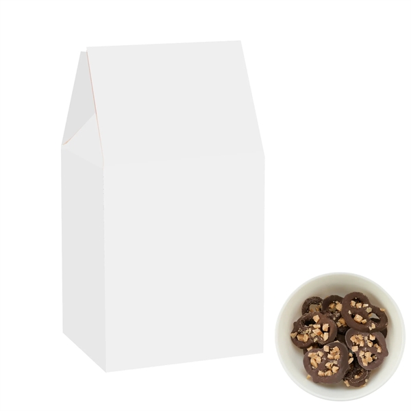 Milk Carton Inspired Box with Milk Chocolate Pretzels with Crushed Toffee... from ASI 71685 Midnite Snax®