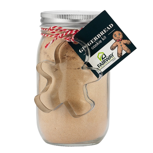 Mason Jar Gingerbread Cookie Kit w/ Gingerbread Man Cookie Cutter.... from ASI 71685 Midnite Snax®
