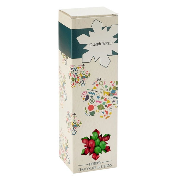 Holiday Candy Box with Snowflake Die Cut Window Filled with Holiday... from ASI 71685 Midnite Snax®