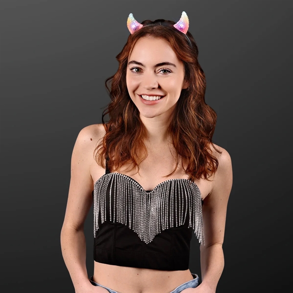 Light Up Facetted Horns LED Headbands; Blank and Imprinted Pricing... from ASI 34194 ALightPromos