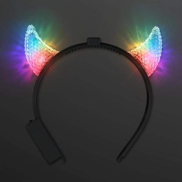 Light Up Facetted Horns LED Headbands; Blank and Imprinted Pricing... from ASI 34194 ALightPromos