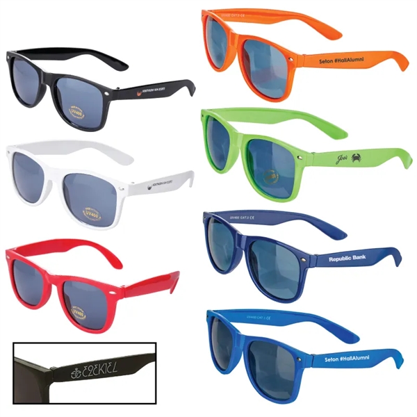 Blues retro style sunglasses with dark gray lenses, a solid color... from ASI 57655 STOPNGO Line