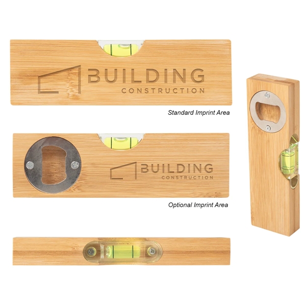 Bamboo level with bottle opener.... from ASI 61125 Hit Promotional Products / Hit®