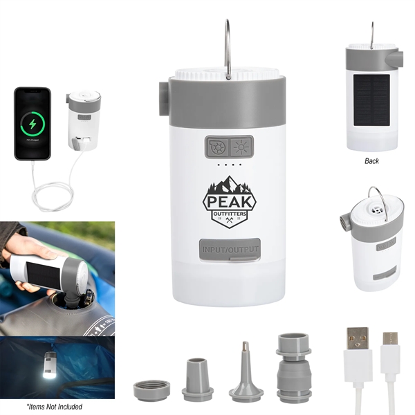 3-in-1 portable air pump with a camping light, charger, type-C cable,... from ASI 61125 Hit Promotional Products / Hit®