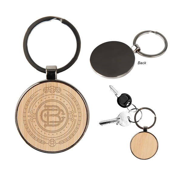 Bamboo key tag with a split ring attachment.... from ASI 61125 Hit Promotional Products / Hit®