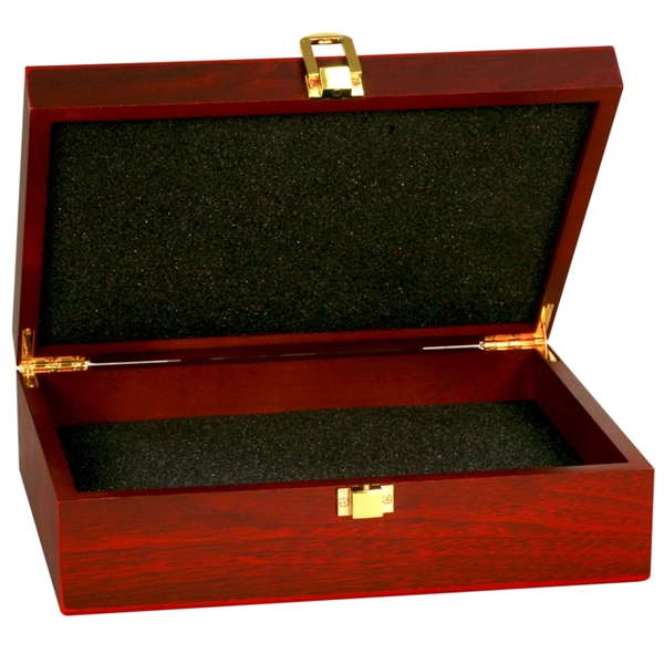 Rosewood gift box measures 7 1/2" x 10 1/4", is velvet-lined... from ASI 92531 Unique Custom Products / UCP