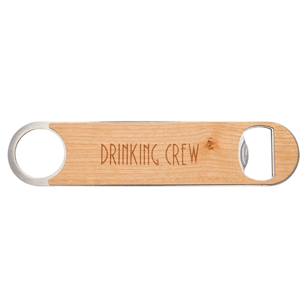 7" x 1.5" x 0.125" wood and metal bottle opener.... from ASI 92531 Unique Custom Products / UCP