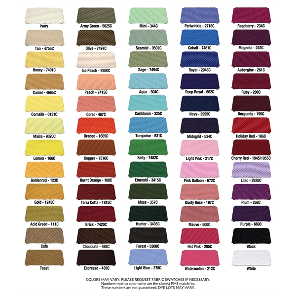 17' Box Pleat Table Skirt, Full Color Front Panel, FREE Skirting... from ASI 94105 Visual Textile Resource