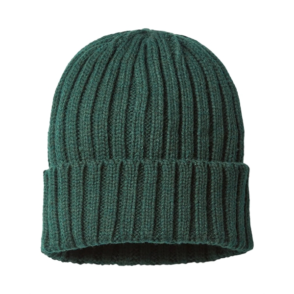 Atlantis Headwear - Sustainable Cable Knit Hat with custom genuine leather... from ASI 72657 Active Life Promo / Active Life