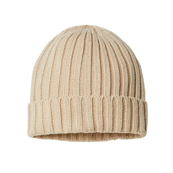 Atlantis Headwear - Sustainable Cable Knit Hat with custom genuine leather... from ASI 72657 Active Life Promo / Active Life