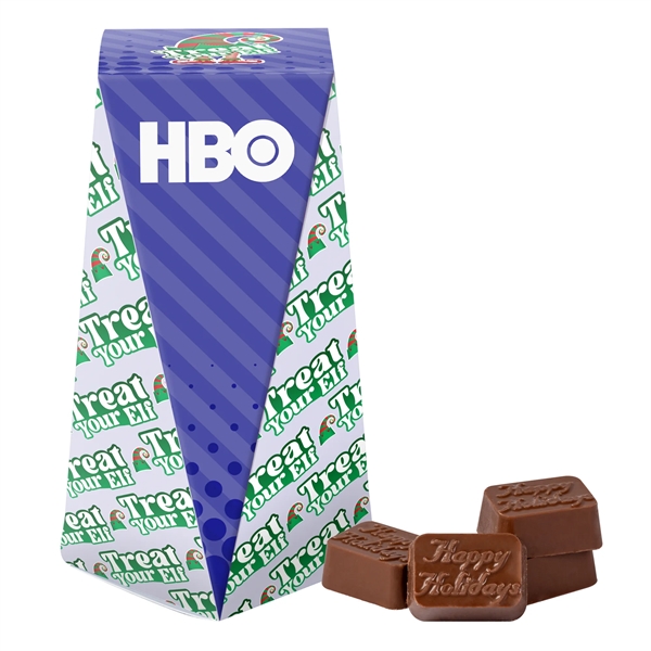 Dimensional Twist Box with Molded Chocolates... from ASI 44900 NC Custom (CI/Lanco) / Chocolate Inn