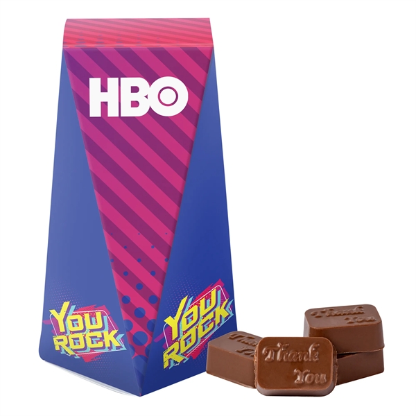 Dimensional Twist Box with Molded Chocolates... from ASI 44900 NC Custom (CI/Lanco) / Chocolate Inn