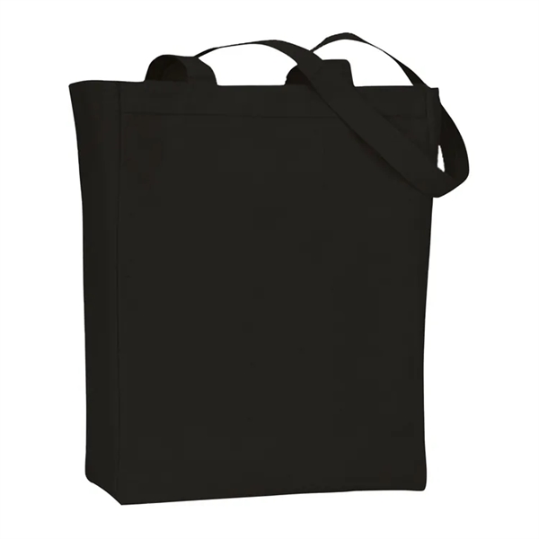 Big Cotton Gusset Black Tote - A Promotional Classic Tote Bag!... from ASI 67557 LimeLight Ent / Limelight USA