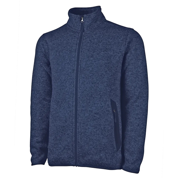 Men's 100% polyester heathered fleece jacket with stand up collar and... from ASI 44620 Charles River Apparel