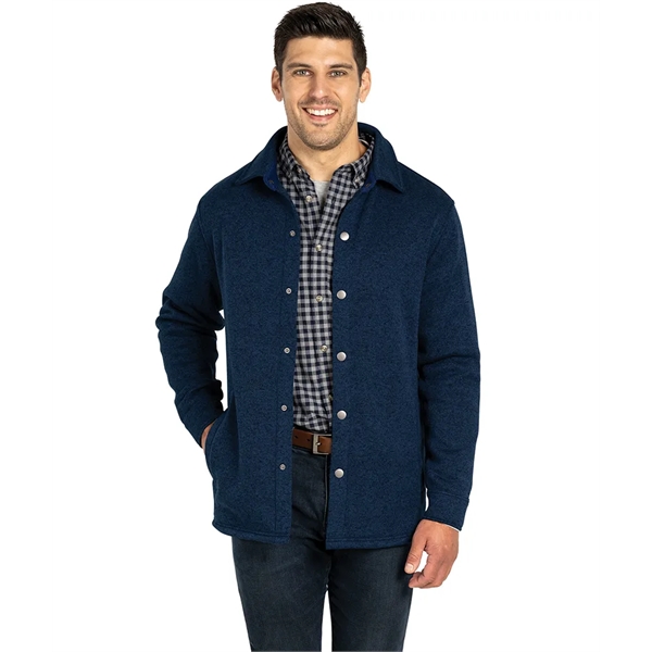 Our unisex midweight Heathered Fleece Snap Shacket jacket is ideal for... from ASI 44620 Charles River Apparel