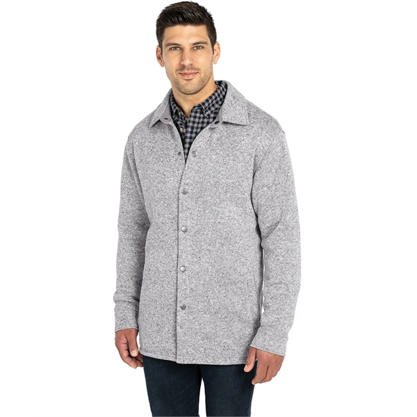 Our unisex midweight Heathered Fleece Snap Shacket jacket is ideal for... from ASI 44620 Charles River Apparel