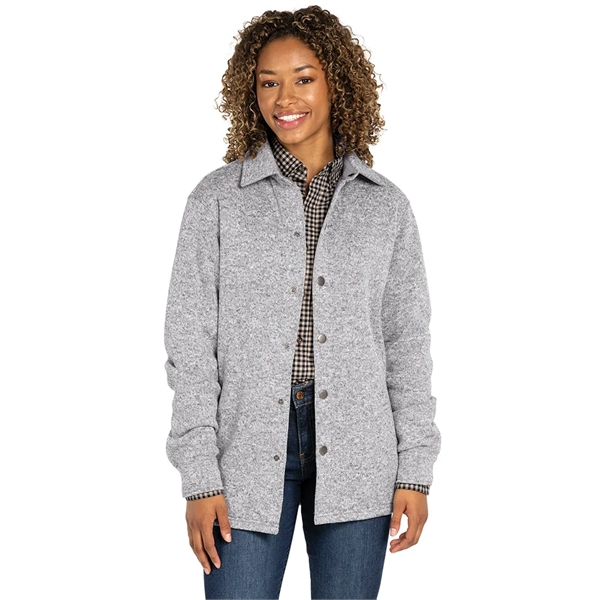 Our unisex midweight Heathered Fleece Snap Shacket jacket is ideal for... from ASI 44620 Charles River Apparel