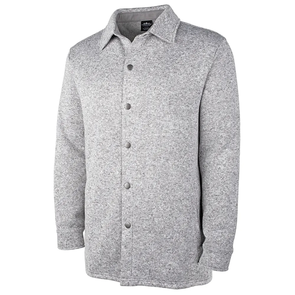 Our unisex midweight Heathered Fleece Snap Shacket jacket is ideal for... from ASI 44620 Charles River Apparel