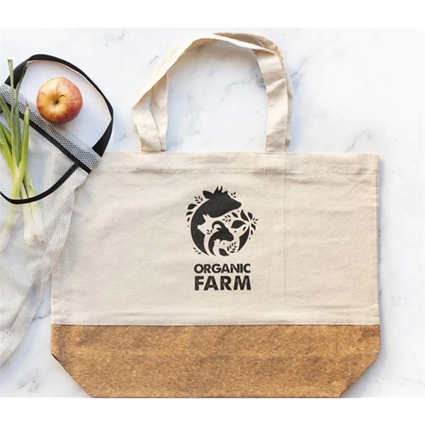 Linen and Cork Tote Bag plus 1 color silkscreen imprint on... from ASI 37218 Athena Promo (tm)