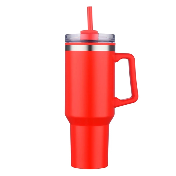 The lightweight Savvy 40 oz double wall insulated mug with straw... from ASI 99030 Zipline / Zipline®
