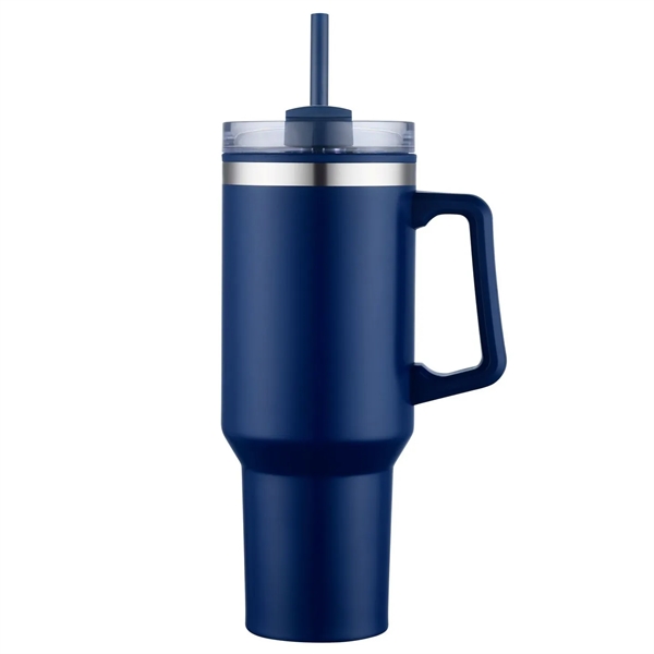 The lightweight Savvy 40 oz double wall insulated mug with straw... from ASI 99030 Zipline / Zipline®