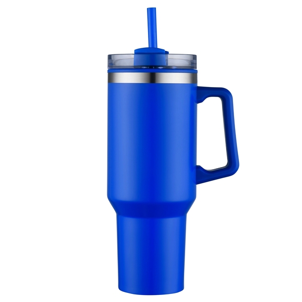 The lightweight Savvy 40 oz double wall insulated mug with straw... from ASI 99030 Zipline / Zipline®