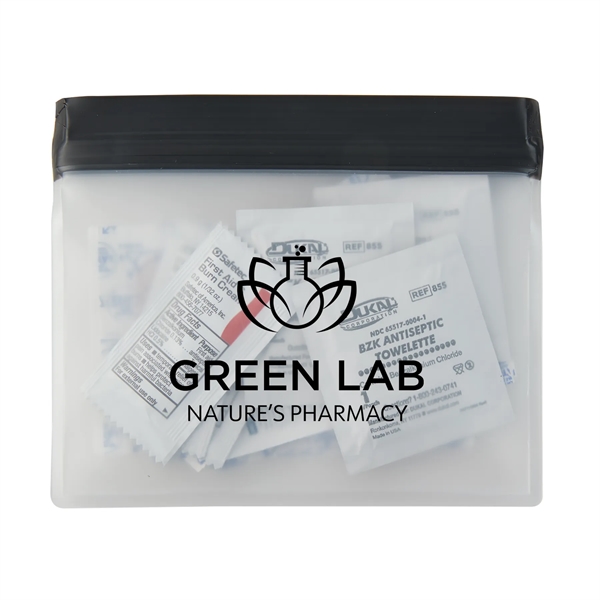 Water resistant first aid kit pouch with a zip-lock closure contains... from ASI 52840 Evans Manufacturing