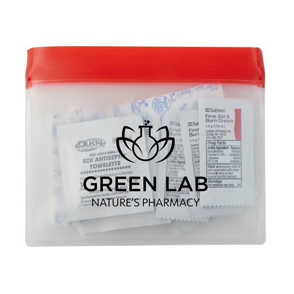 Water resistant first aid kit pouch with a zip-lock closure contains... from ASI 52840 Evans Manufacturing